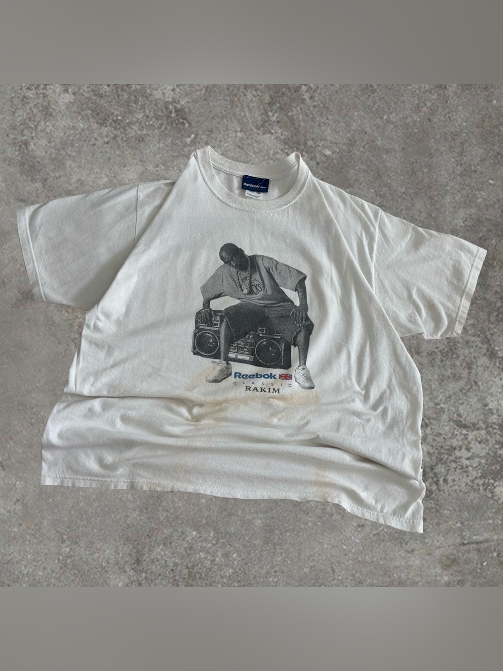 Vintage Reebok Classic Rakim Black & White Streetwear Tee